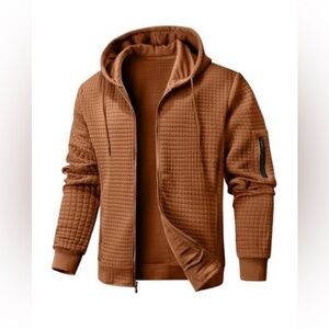 ❤️ Brown Quilted Hoodie Jacket